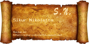 Sikur Nikoletta névjegykártya