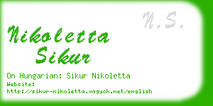nikoletta sikur business card
